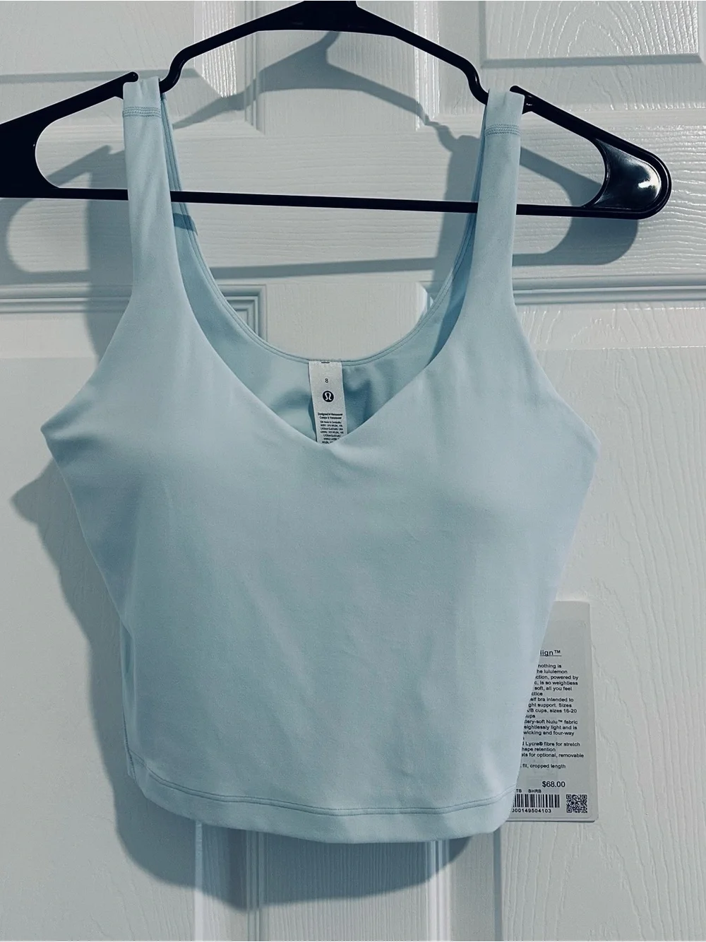Lululemon Align Tank Top A/B Cup Sheer Blue Size 8-NWT